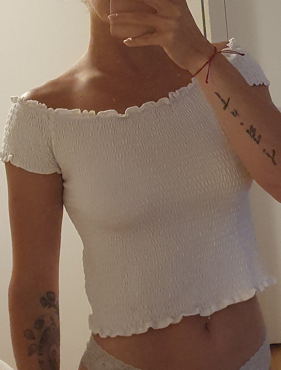 Tshirt Schulterfrei weisd