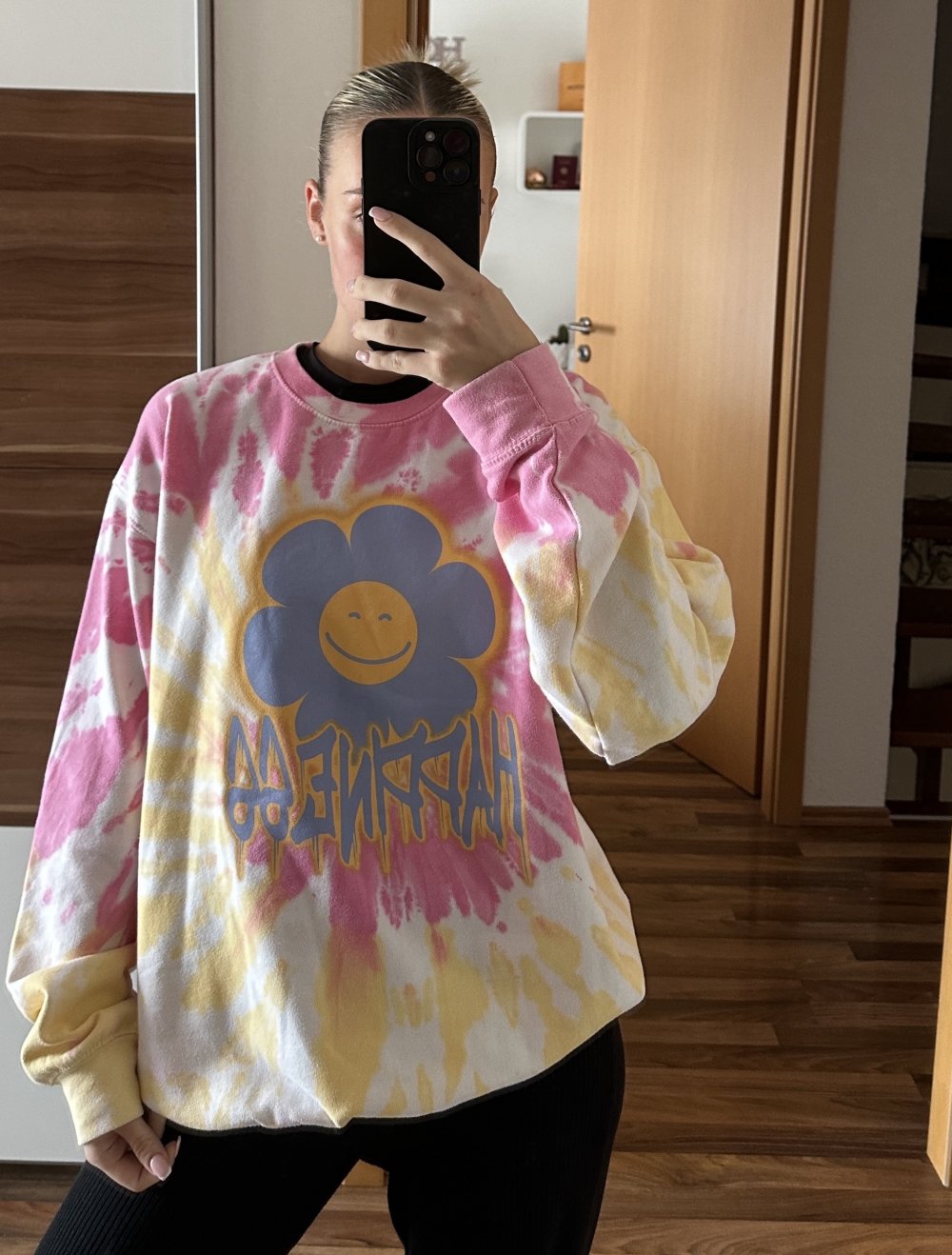 Bunter Sweater in pink/gelb