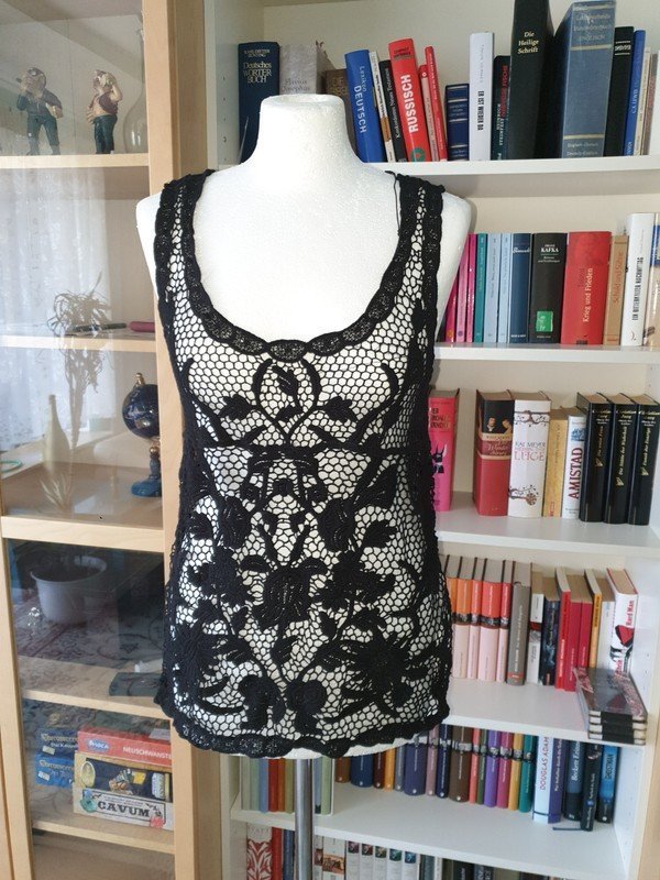 Häkeltop Longtop Bikinitop Only Gr. 38 schwarz NEU Baumwolle