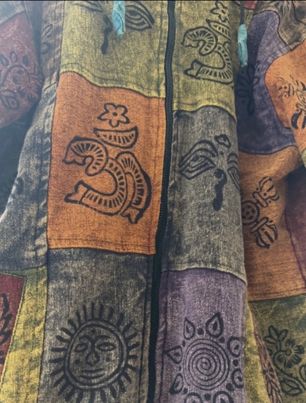 Goa Om Sonne Mond Pytrance Jacke Übergangsjacke Bunt