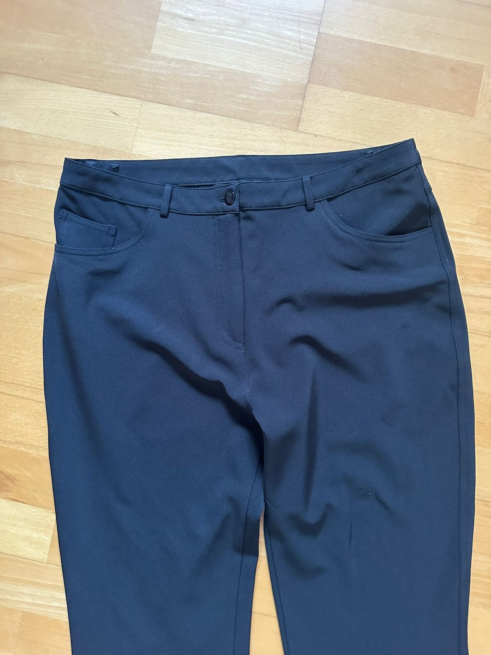 Schwarze Schlaghose, Polyester, Größe 42