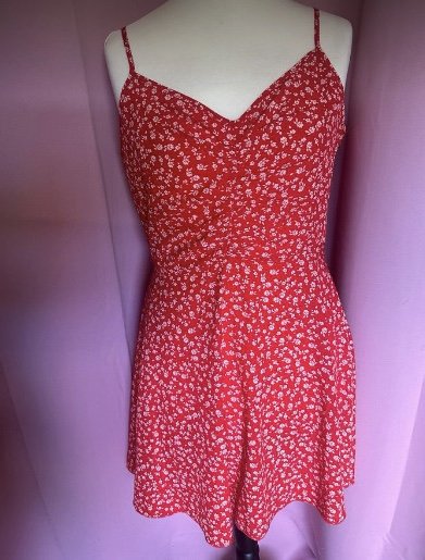 Shein rot weißes Kleid Größe L (40/42)