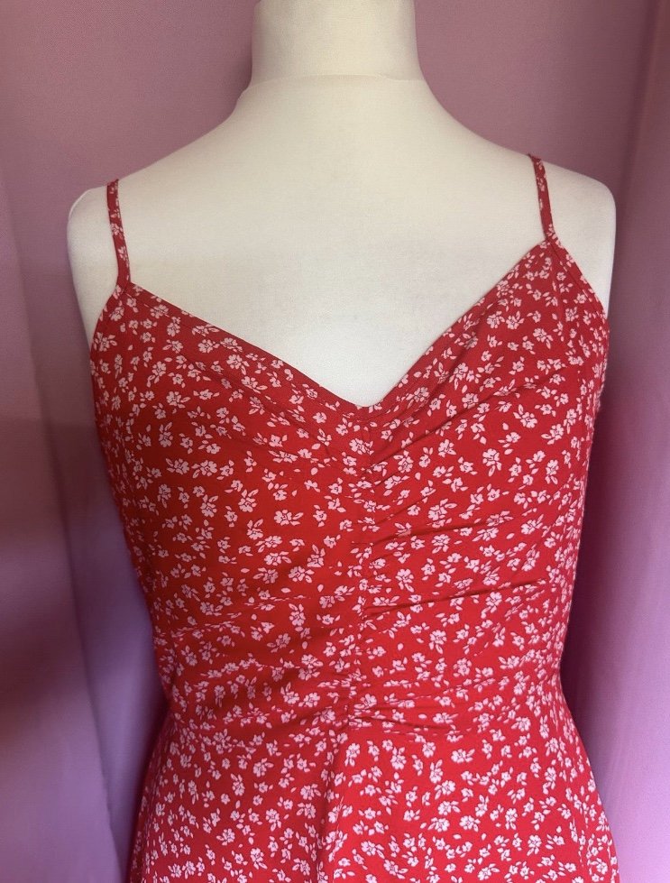 Shein rot weißes Kleid Größe L (40/42)