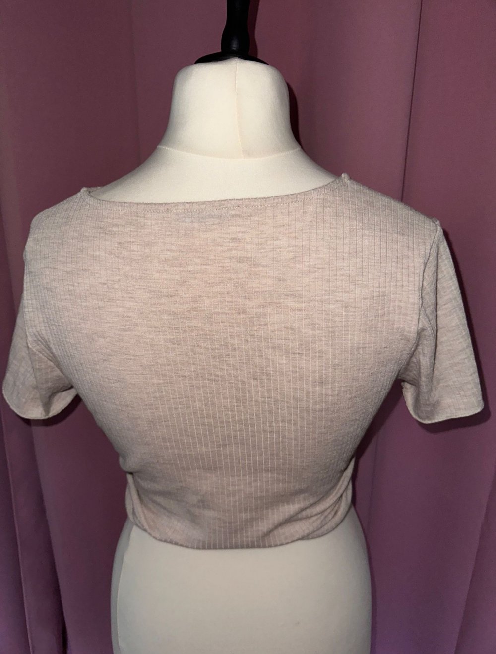 Pigalle kurzes Wickeltop beige, Größe L