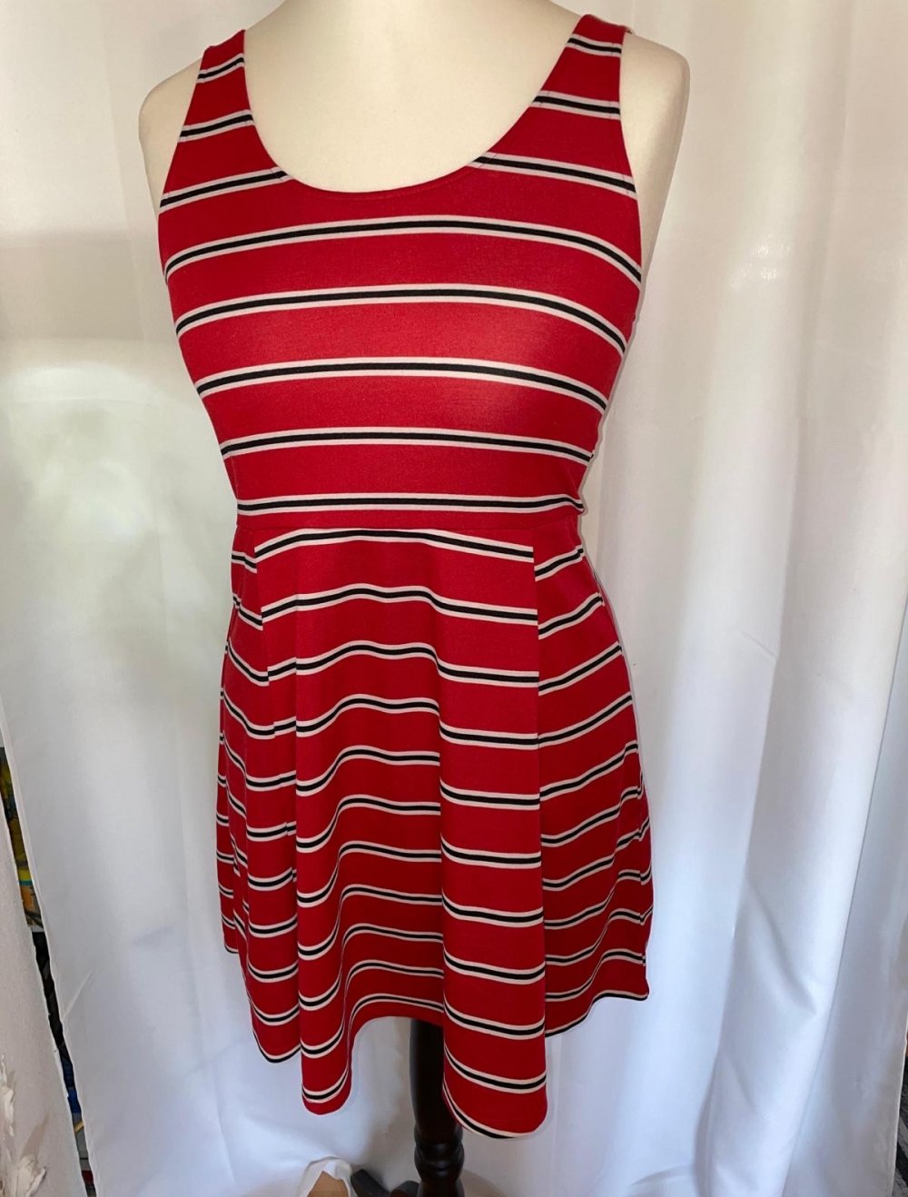 Sommerkleid rot mit Streifen, H&M, Größe 42