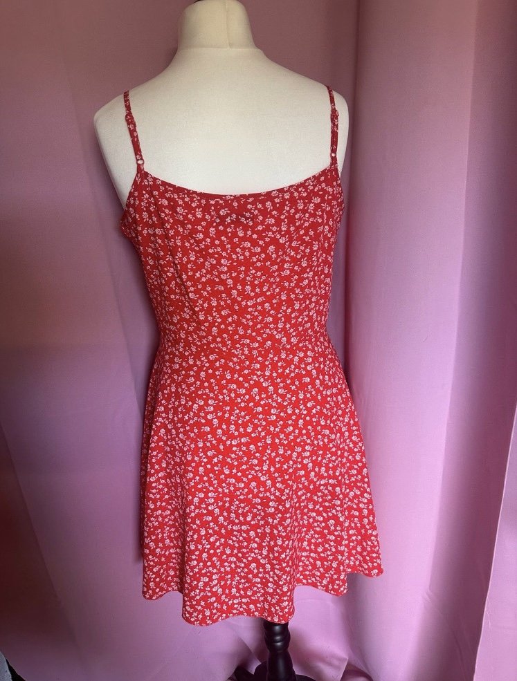 Shein rot weißes Kleid Größe L (40/42)