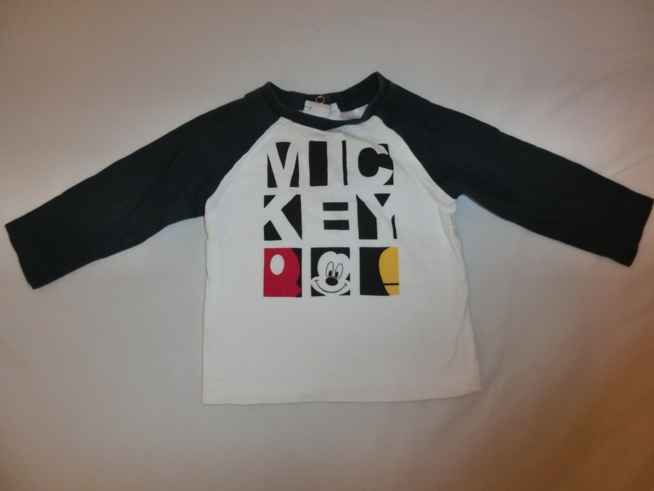 C&A Disney - Baby Shirt Langarmshirt blau weiß Mickey Gr. 68/74 / 6 Mon.