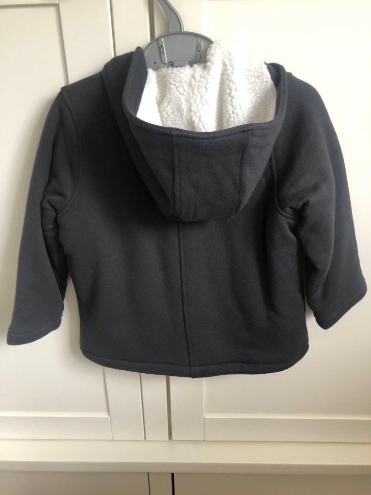 Petit Bateau - Parka Jacke Dufflecoat aus Molton dunkelgrau 36 Mon. 95 cm NEU