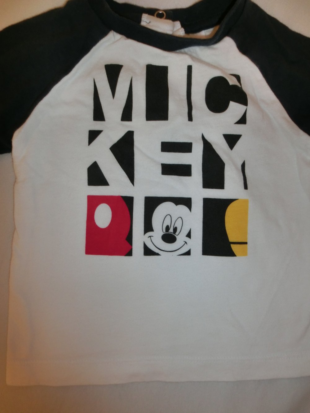 C&A Disney - Baby Shirt Langarmshirt blau weiß Mickey Gr. 68/74 / 6 Mon.