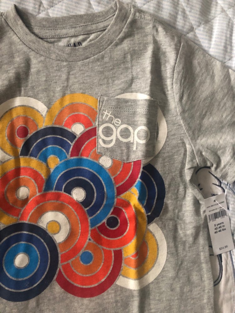 GAP Shirt T-Shirt grau bunte Kreise Gr. 5 years NEU