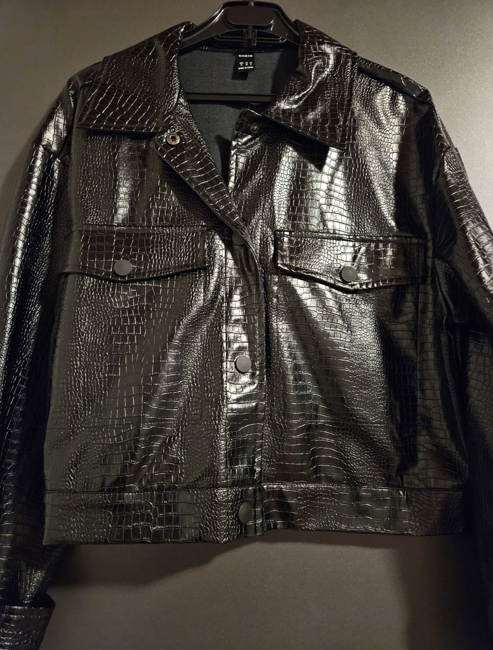 Leder Jacke, Größe M, schwarz