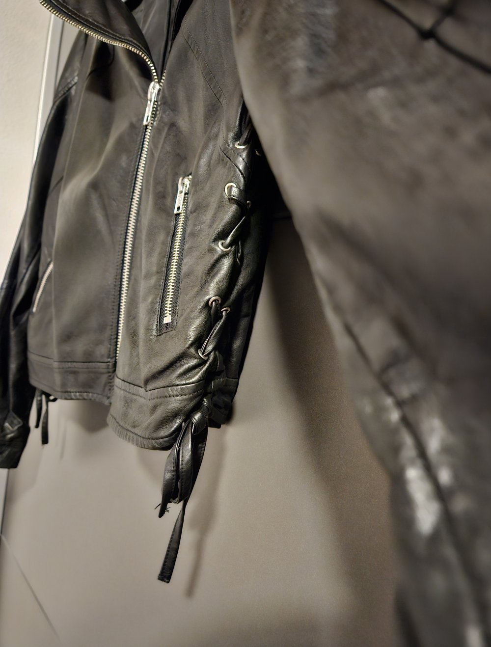 Lederjacke von Minimum, Größe 38,schwarz