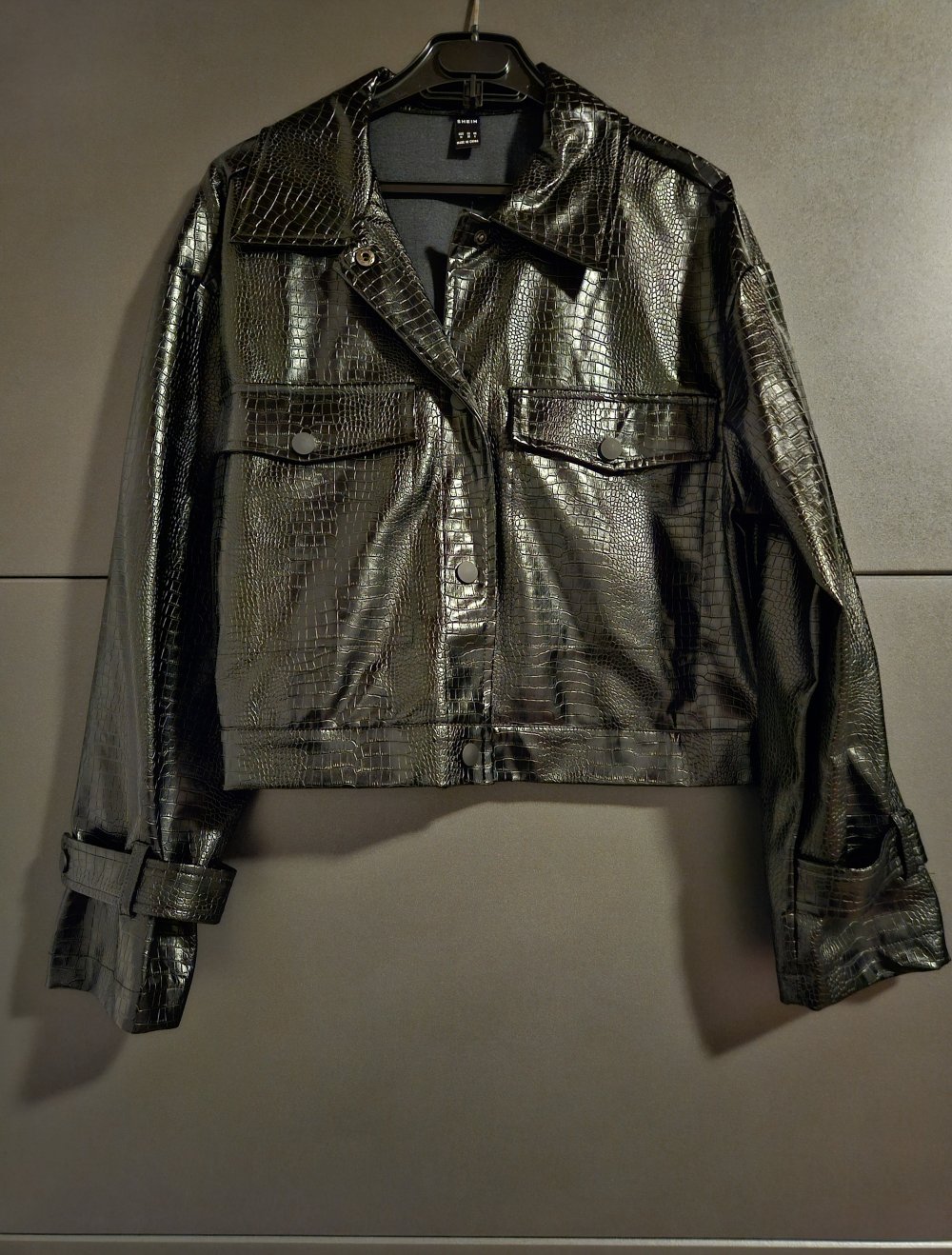 Leder Jacke, Größe M, schwarz