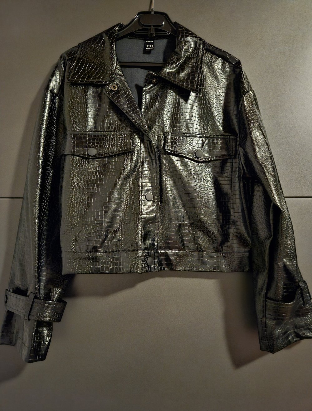 Leder Jacke, Größe M, schwarz