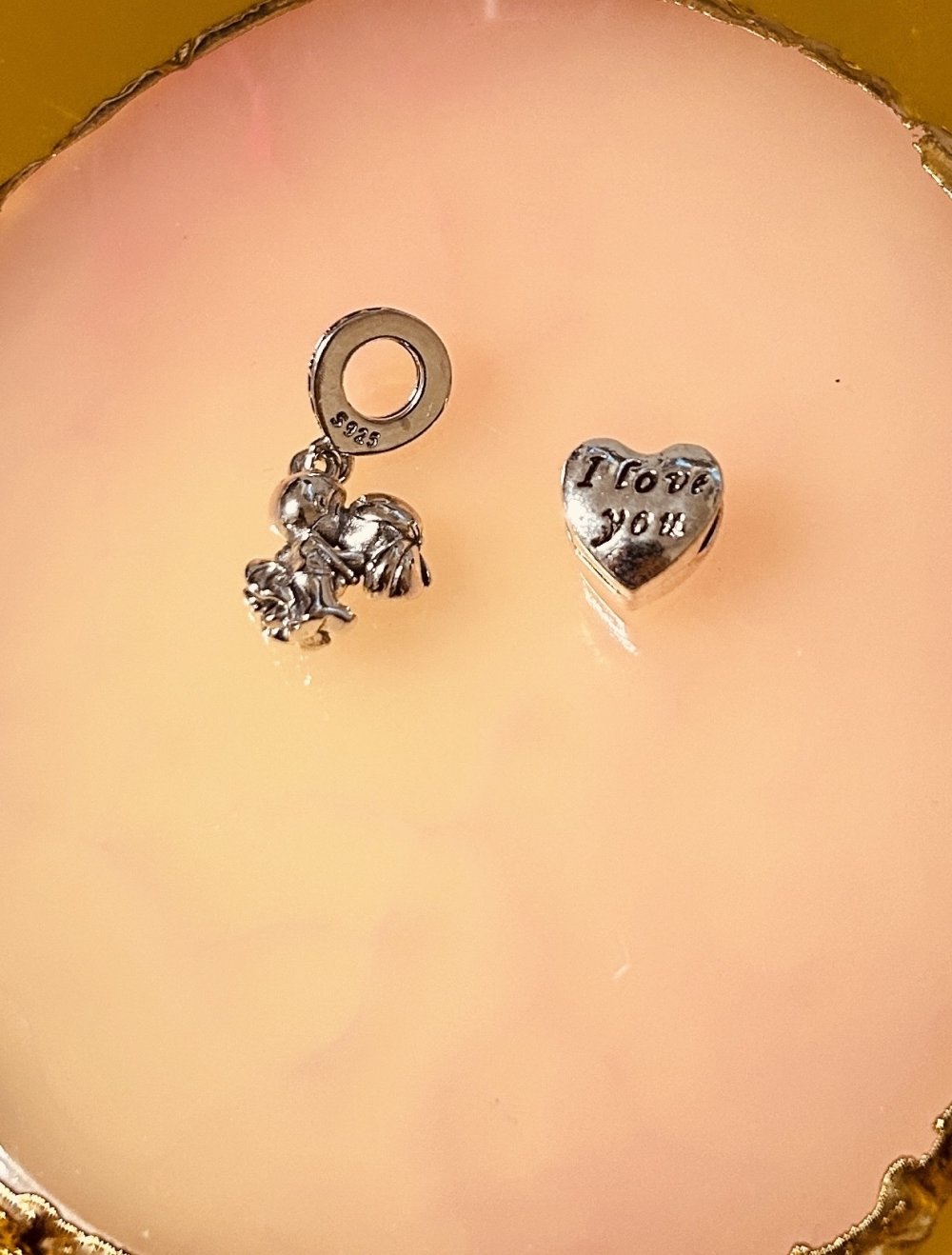 charm Ehepaar und Herz Pandora kompatibel S925 Silber