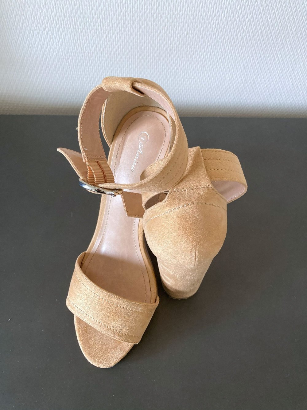 TOP! New Yorker – Beige High-Heel Sandalette Gr. 40 Nude High-Heels Sandale