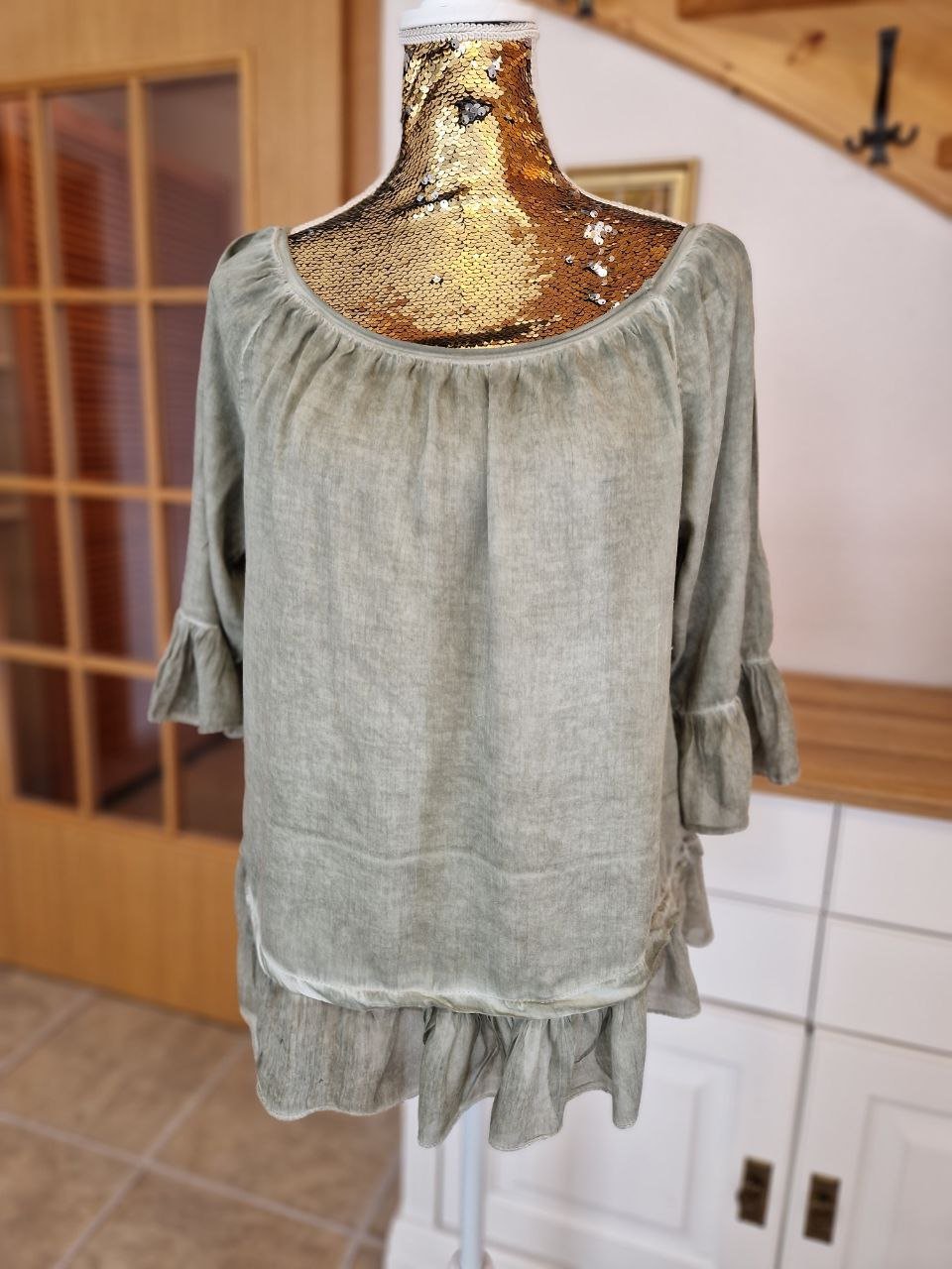 Elegante Bluse - Top. Viskose.  Größe L. 