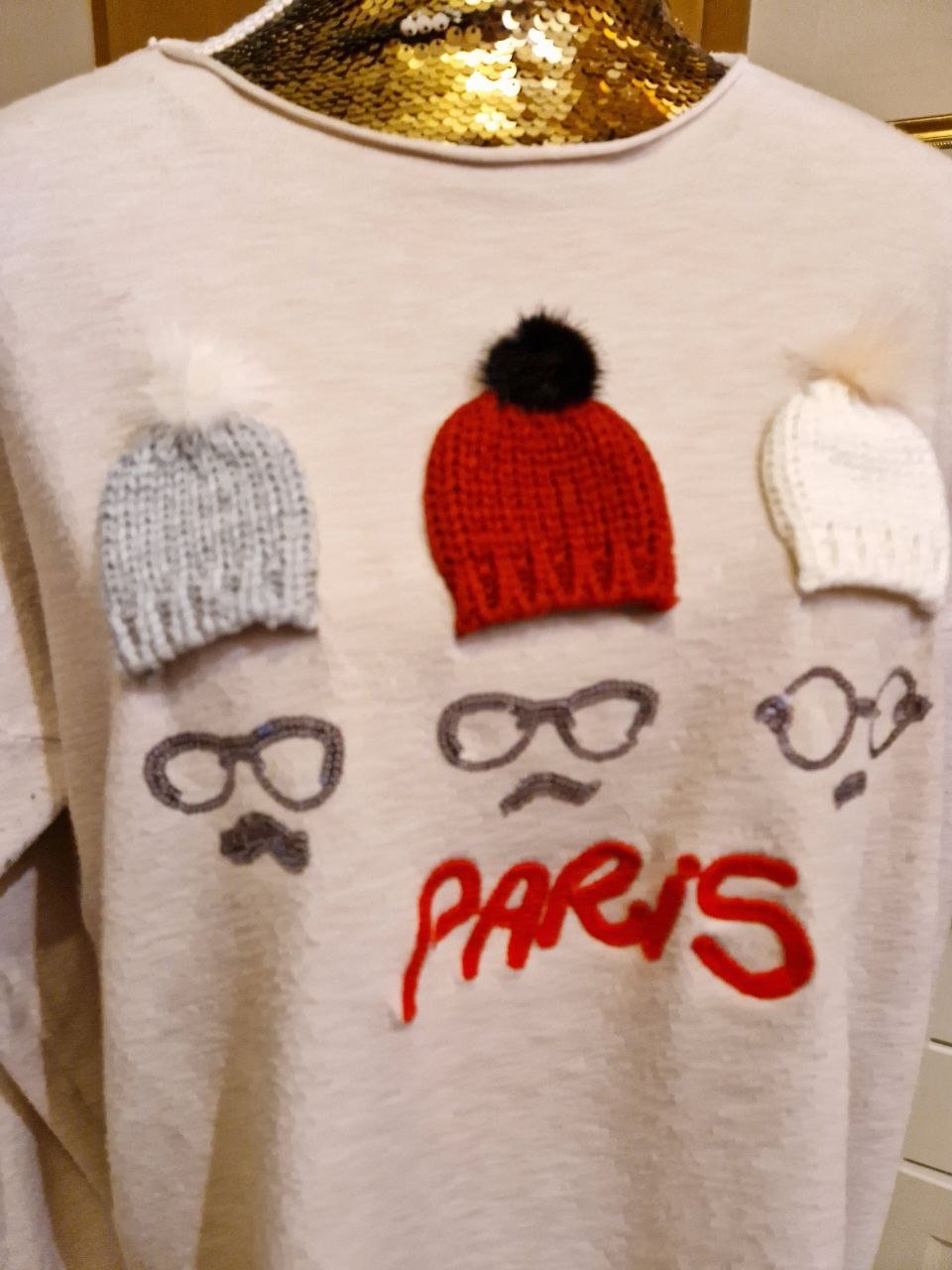 Beauty Woman.  Schöner Pullover, Sweatshirt. Weihnachtsmotiv.  Größe L/XL. 