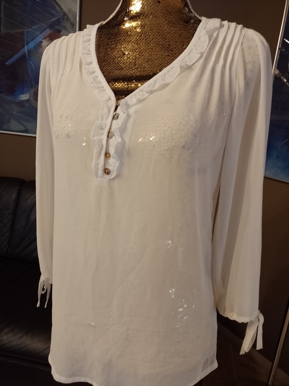 Sweewe. Elegantes Hemd - Bluse - Tunika. Polyester. Größe S/M. 