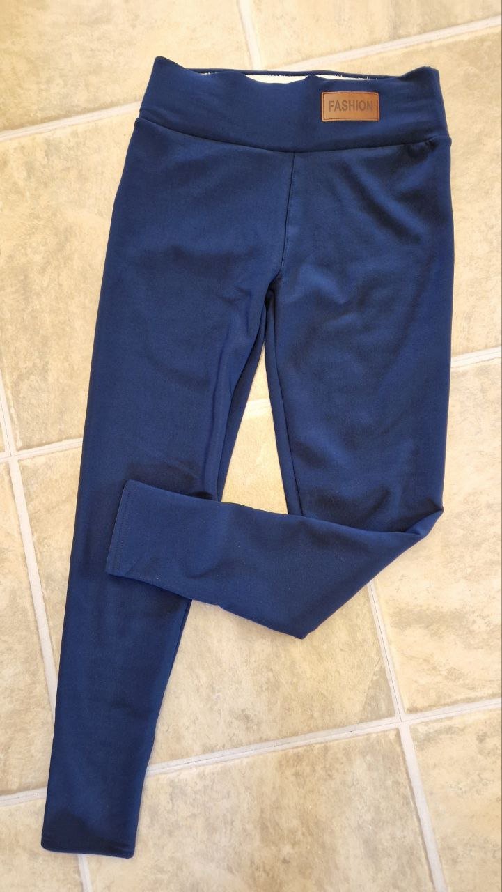 Warme dicke blaue Leggings.  Herbst-Winter.  Größe L. Elastan + Polyester.