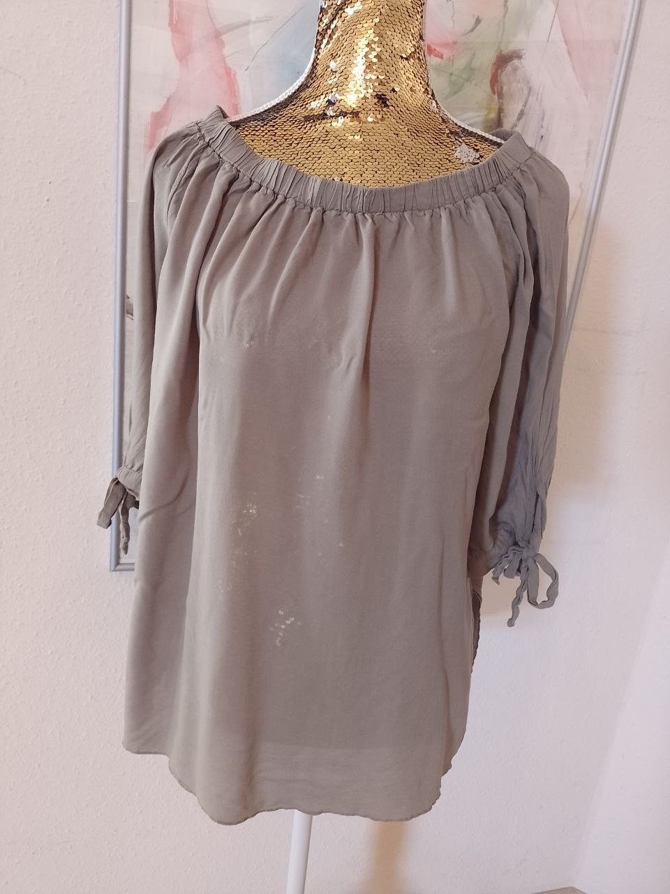 Mister*Lady. Elegantes Hemd - Bluse - Tunika.  Viskose.  Größe M.