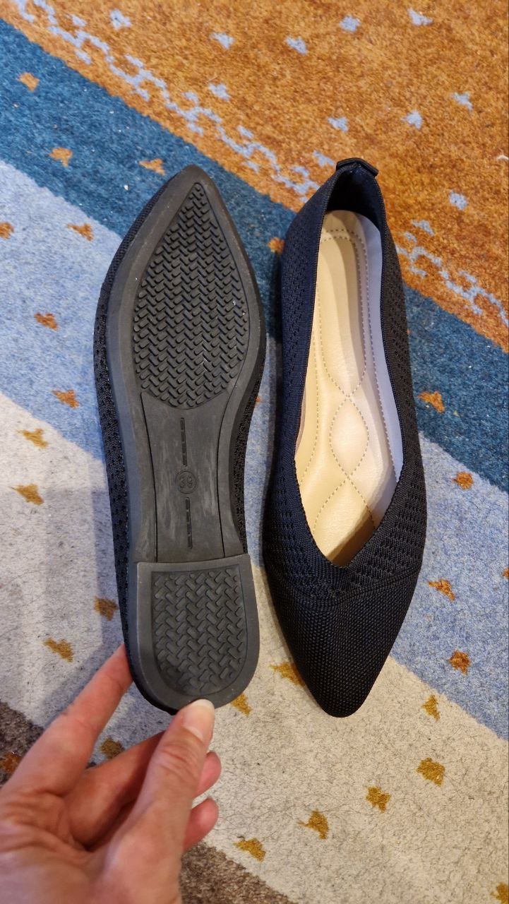 Modische schwarze Schuhe, Ballerinas. Größe 38-38,5. 