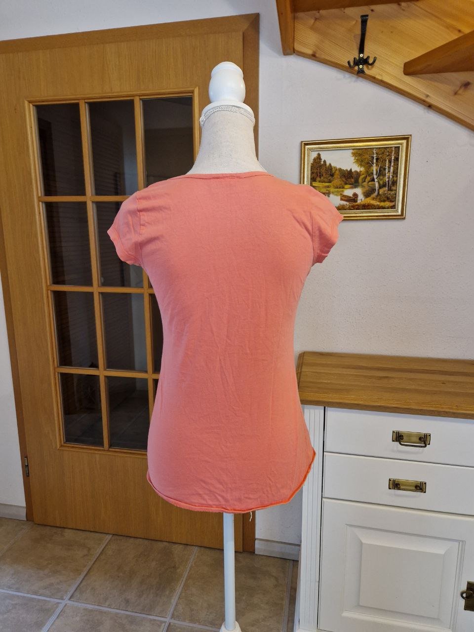 Gina. Bequeme Bluse - T-Shirt . Größe S. Baumwolle.