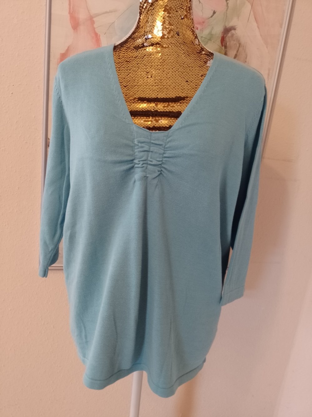 Schöner eleganter Pullover, Strick, Jersey. Große 44/46. Baumwolle 