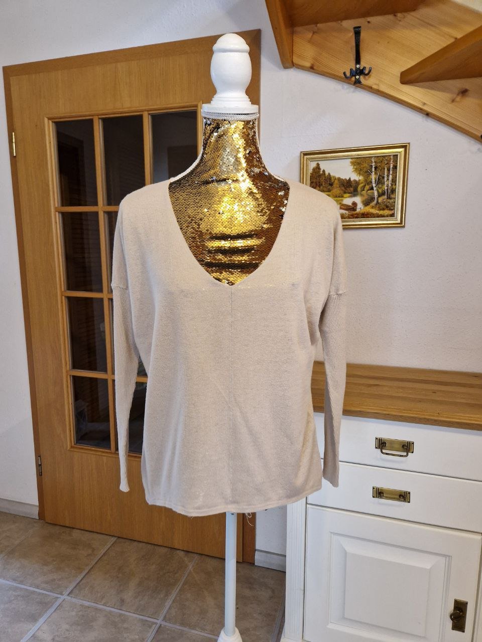 Bequemes T-Shirt - Strick  -Tunika .   Größe XL- 2XL. 