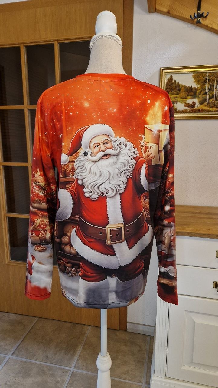 Langarm Weihnachts-Sweatshirt, Pulli, Strick. Größe S. 