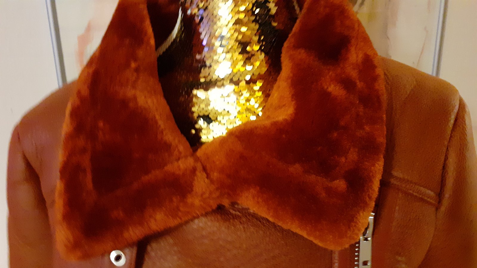 NA - KD Winterjacke, Lammfellmantel, Bikerjacke