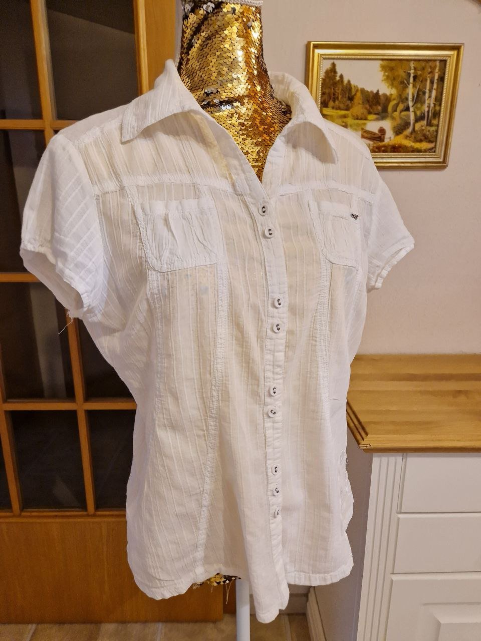 HRC.  Elegante Bluse - Top - Hemd.  Baumwolle.  Größe 42.