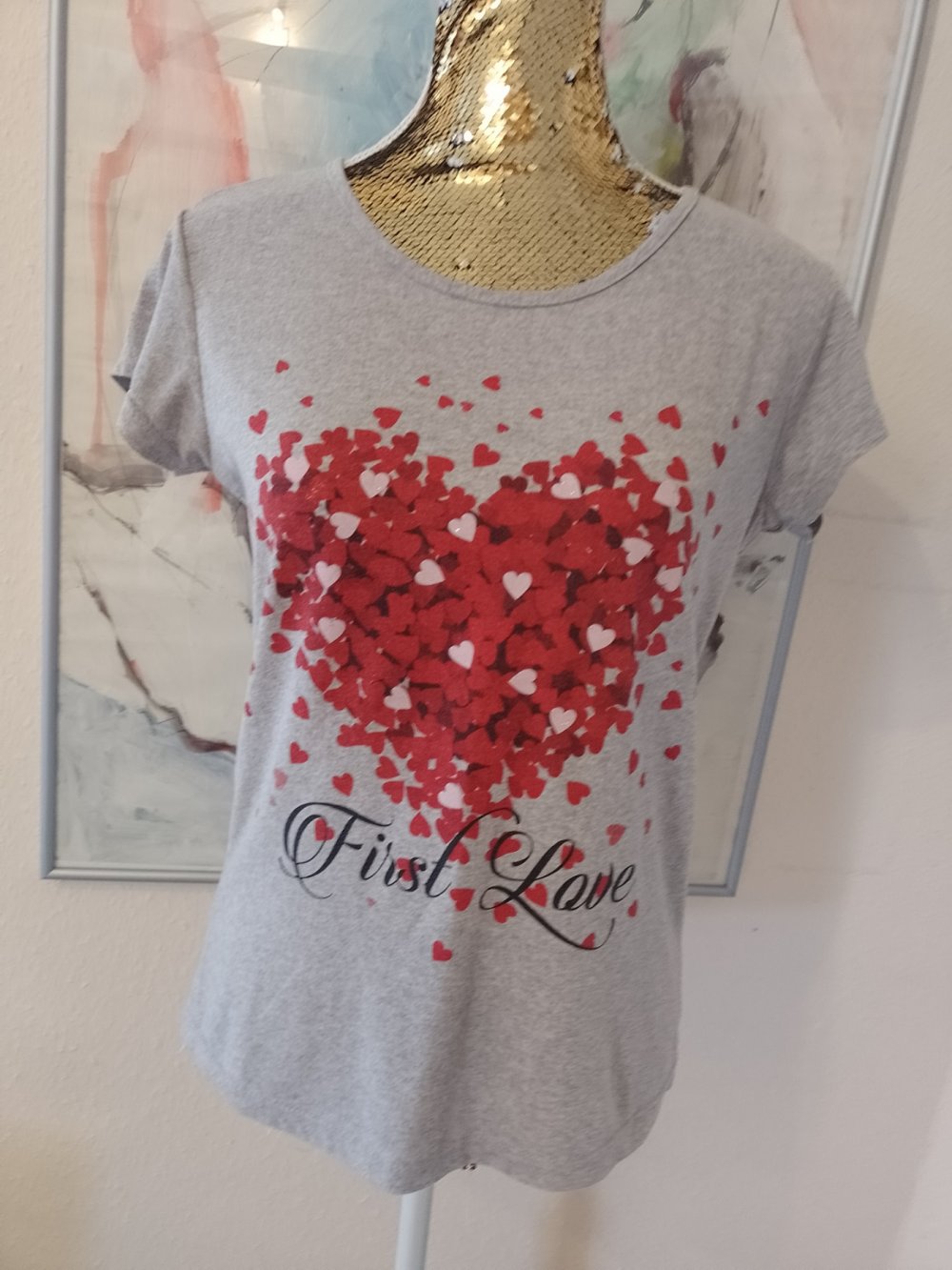 Elegantes T-Shirt - Bluse - Top. Baumwolle + Polyester.