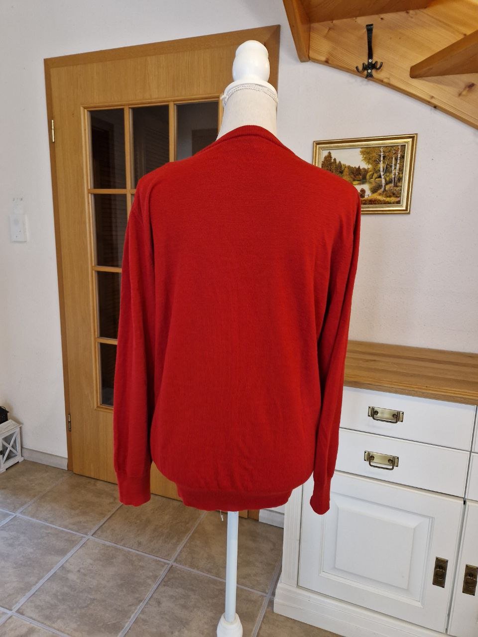 U.S. Polo Assn.  Schöner roter Herrenpullover. 50%Wolle + 50% Acryl. Größe L. 