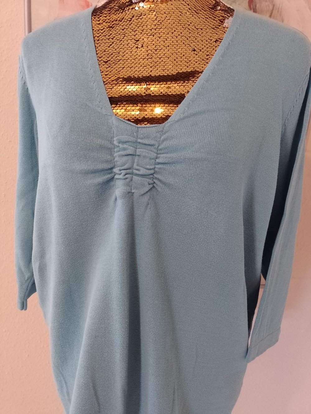 Schöner eleganter Pullover, Strick, Jersey. Große 44/46. Baumwolle 