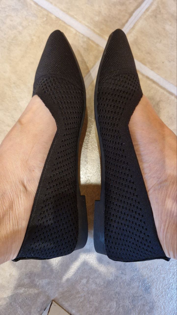 Modische schwarze Schuhe, Ballerinas. Größe 38-38,5. 