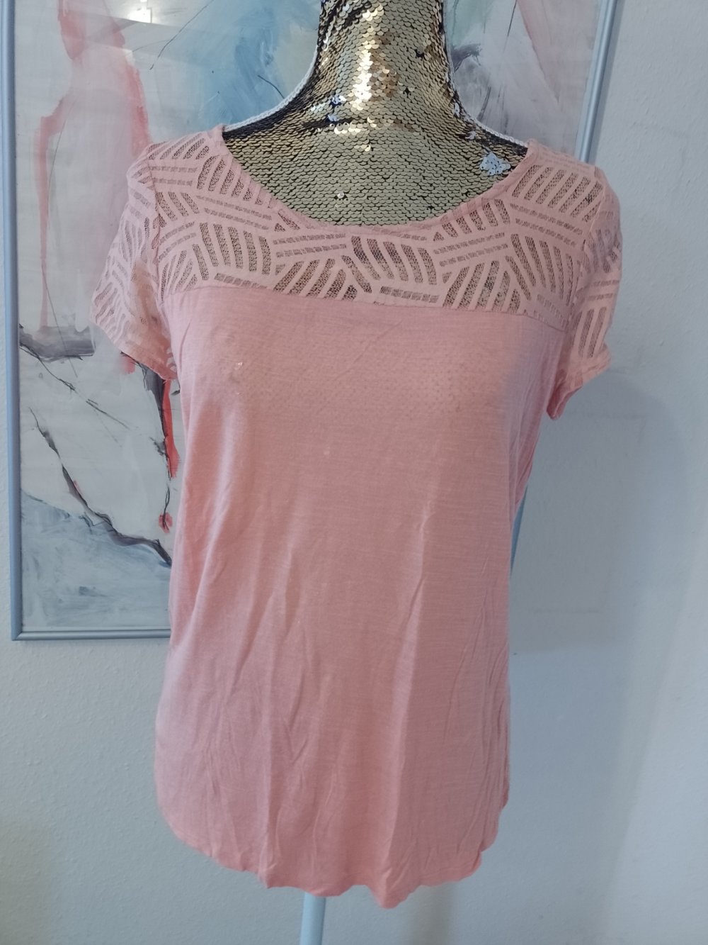 Only. Elegantes T-Shirt - Bluse - Top. Viskose + Polyester.