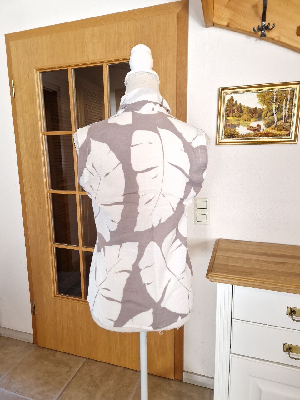 Top - Bluse - T-Shirt. Größe S.  Leinen + Baumwolle. 