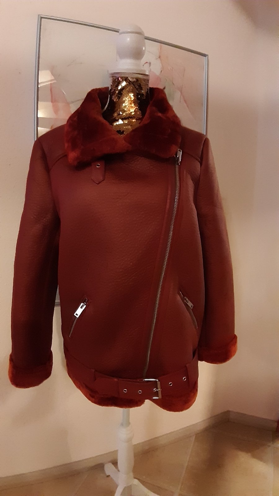 NA - KD Winterjacke, Lammfellmantel, Bikerjacke