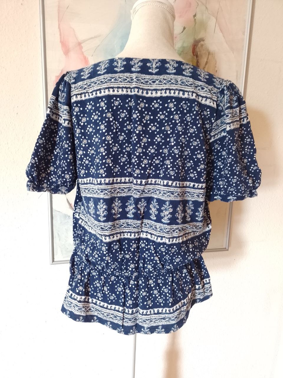 Elegante Bluse - Top.  Viskose + Elastan. Größe L. 