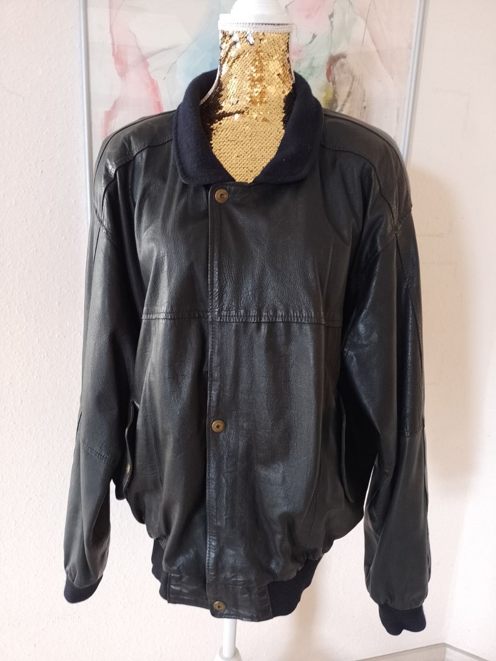 JCC. Herren Lederjacke, schwarz. Motorradjacke. Gr. 52.