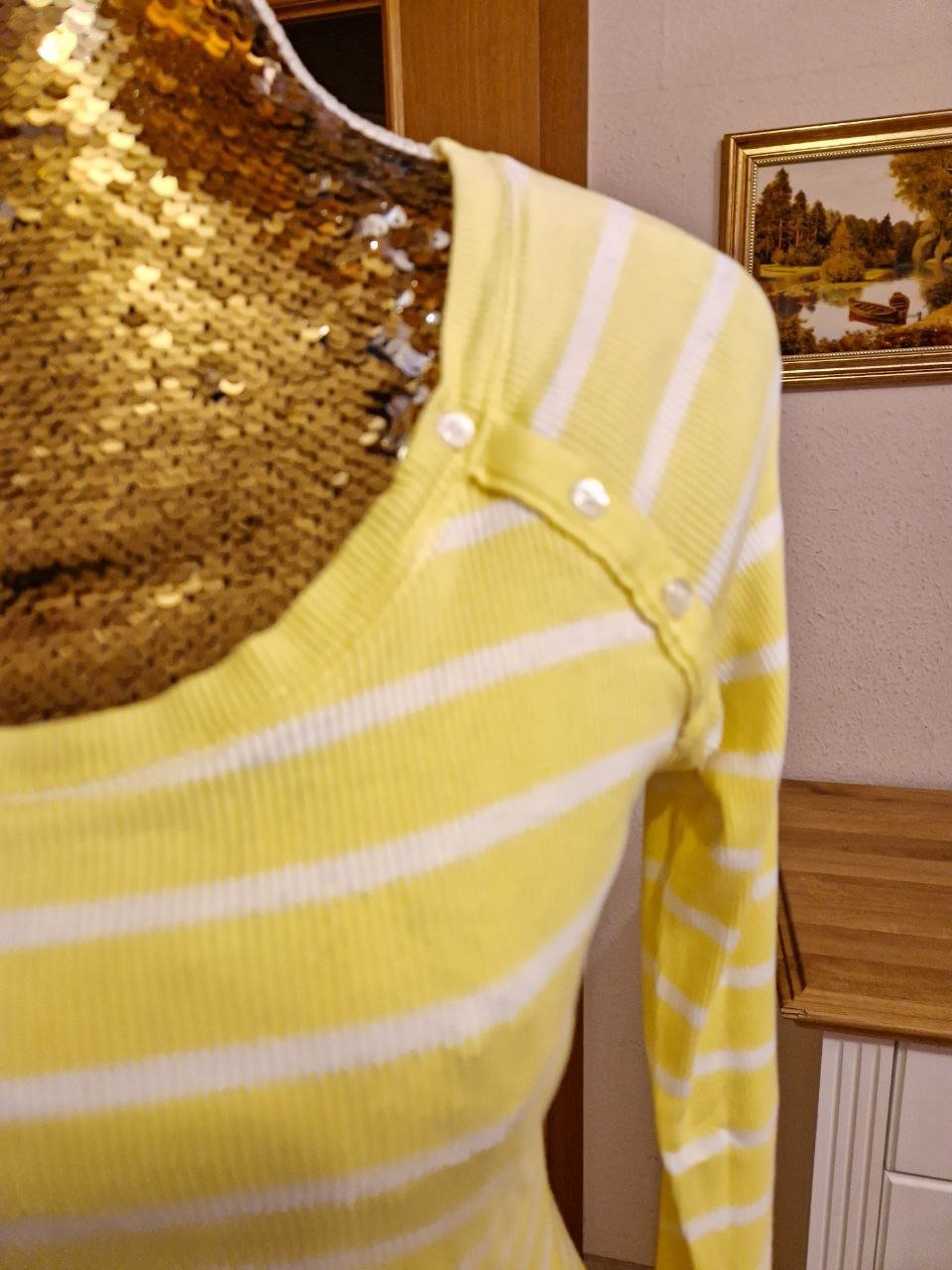 Reject.  Schönes T-shirt - Strick.  Große 38.  Baumwolle.