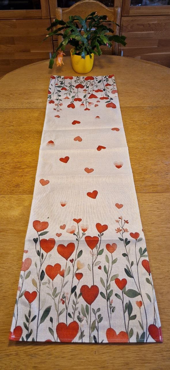 Tischläufer, Tischdecke, Frühlingsdeko. 121 x 33cm.  Polyester. 
