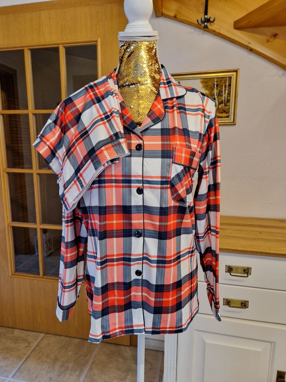 Weihnachts-Pyjama-Sets. Weihnachtsgeschenk. Langarm-Oberteil + Hosen.