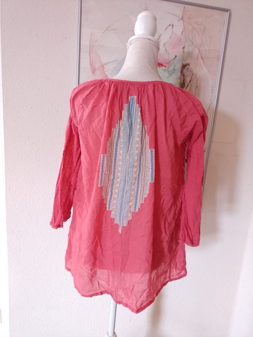 Elegante Bluse - Top mit Pailletten. Baumwolle. Größe XL. 