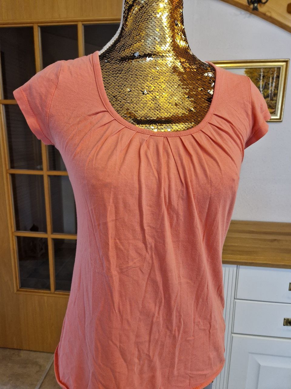 Gina. Bequeme Bluse - T-Shirt . Größe S. Baumwolle.