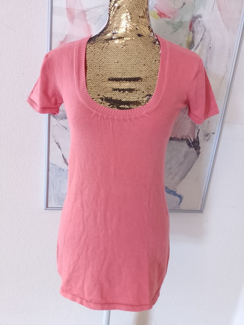 Y.O.U. Elegantes T-Shirt - Bluse. Baumwolle + Polyamid. Größe XS-S