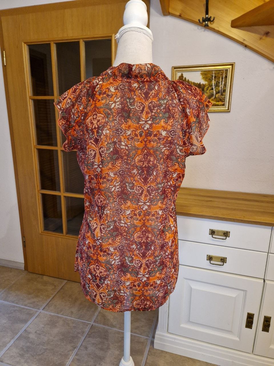 Laura Torelli. Bequeme Bluse - Tunika - T-Shirt . Größe 38 ( M ).