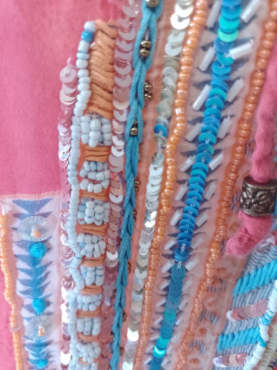 Elegante Bluse - Top mit Pailletten. Baumwolle. Größe XL. 