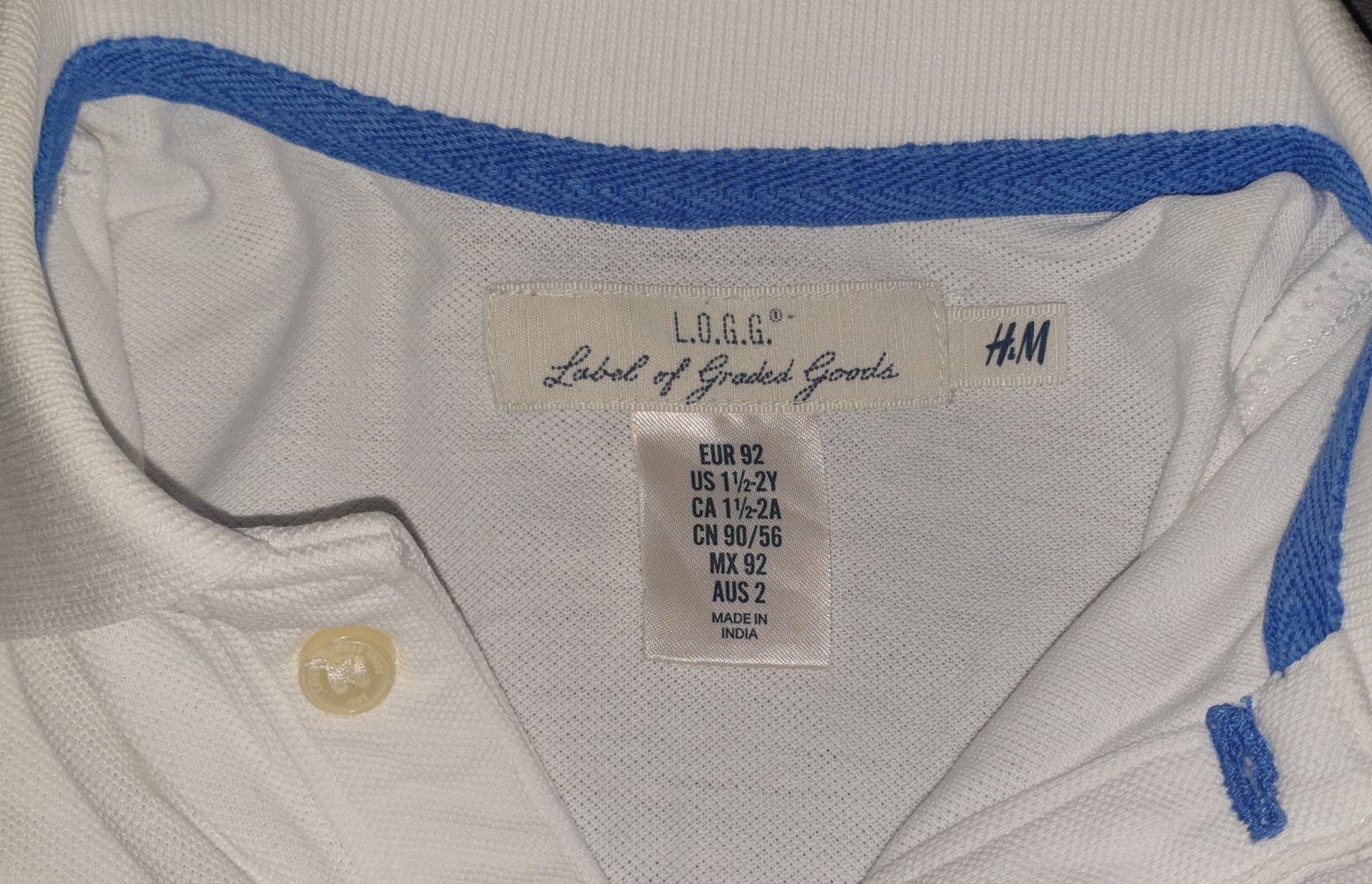  H&M Poloshirt L.O.G.G. für Jungs in weiß Gr. 92